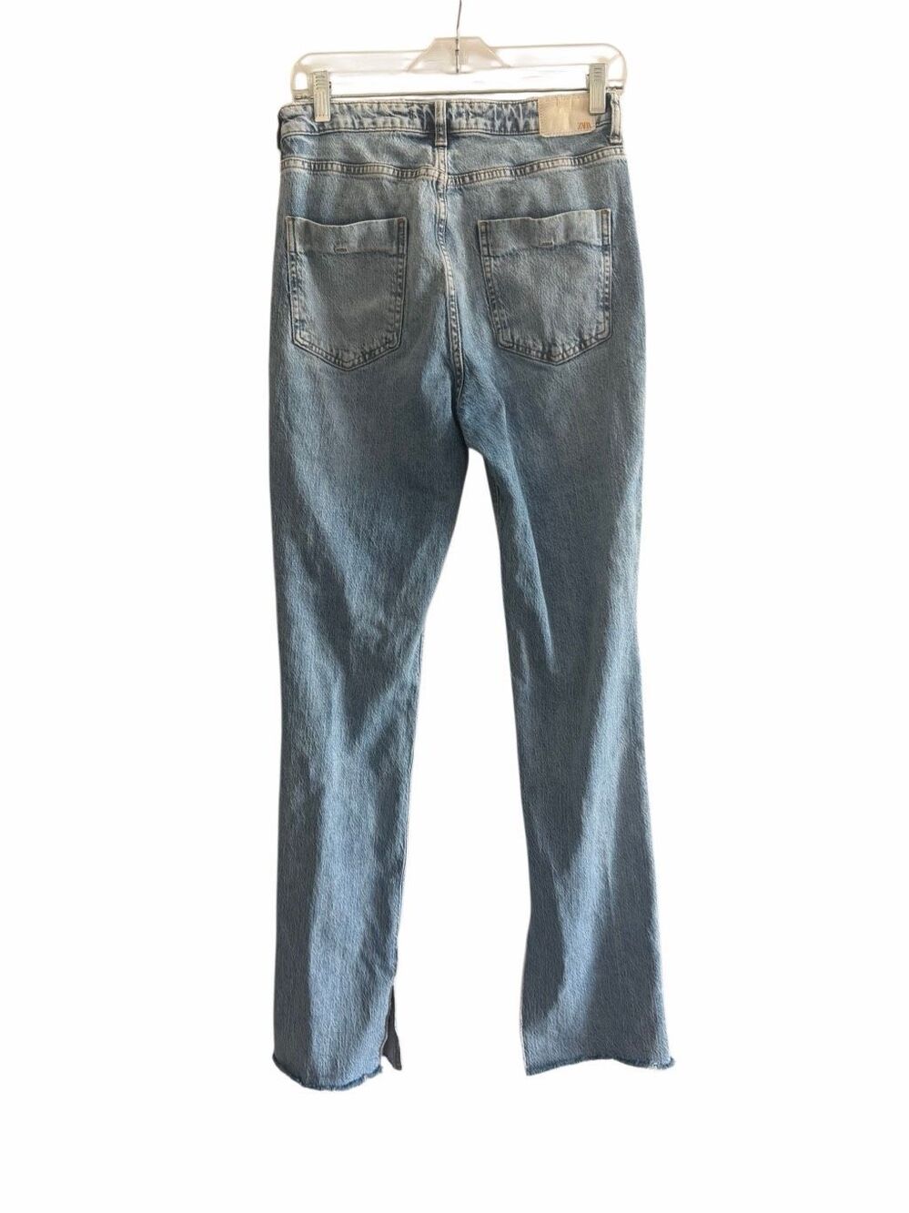 NTW Zara High Rise Flared Slim Ankle Slit Jeans in Light Blue size 6 - Picture 3 of 10